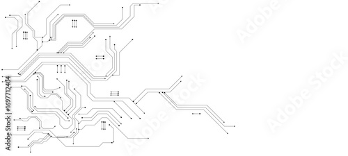 Technology black circuit diagram concept.High-tech circuit board connection system.Vector abstract technology on white background.black and white sketch of a horse