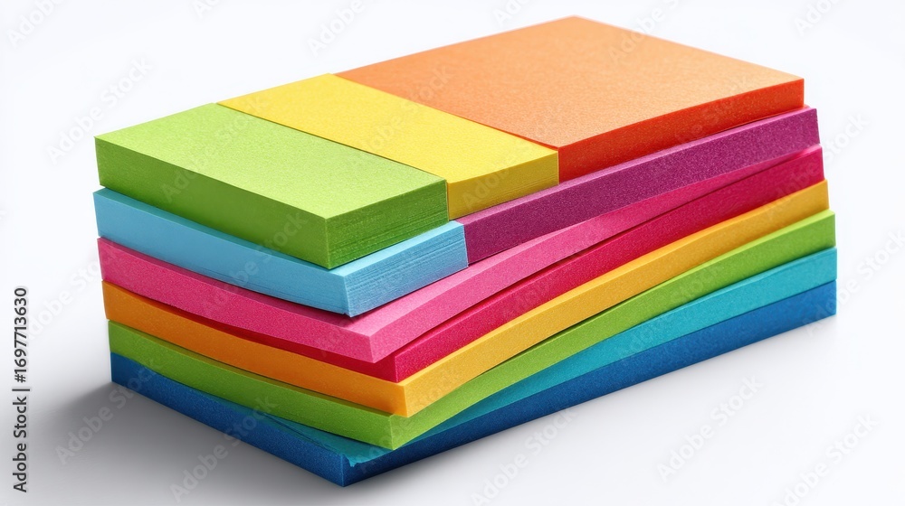 Fototapeta premium Sticky Tab: Colourful Notepad Tabs for Page Notes and Bookmarks