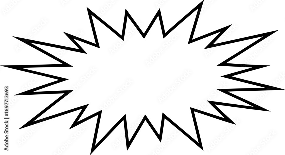 Obraz premium Explosion speech bubble outline for comic books