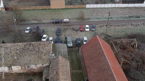 drone footage of an abandoned industrial zone