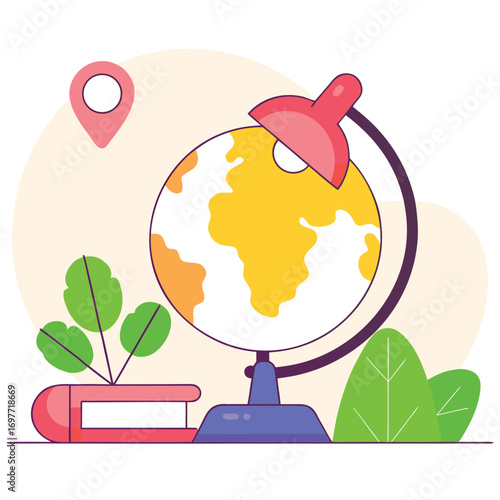 Globe, Lamp, and Books A World of Learning