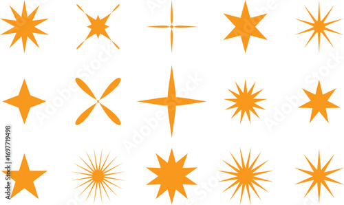 Doodle glitter twinkle star icons set , Black Starburst Shapes Graphic Design Elements, glitter slash, sparkle shapes vector illustration,
