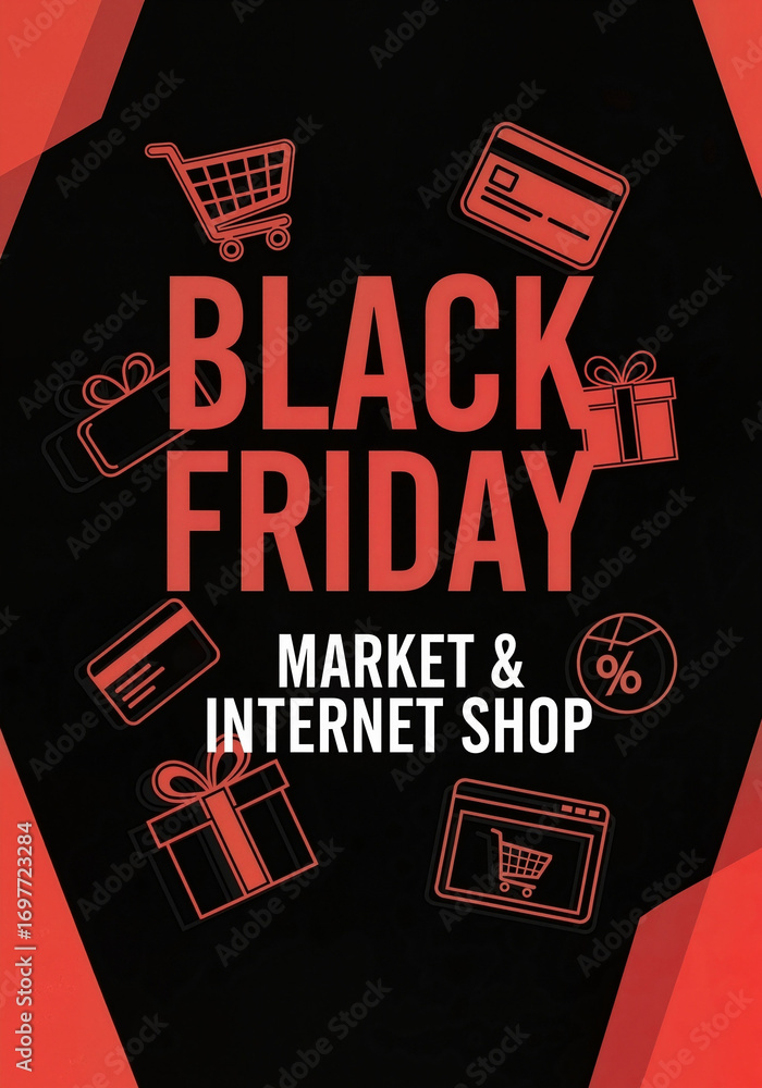 Fototapeta premium Black Friday sale banner for market and online shopping promotion