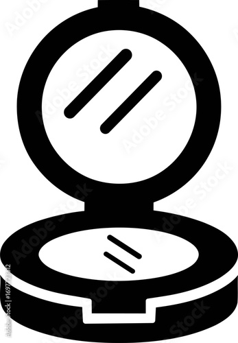 Compact makeup mirror icon for beauty and cosmetics