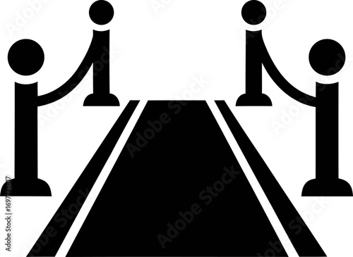 Red carpet entrance vip event line stanchions icon