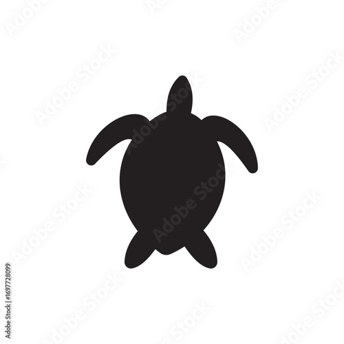 Sea turtle silhouette icon vector illustration on white background. World Animal Day