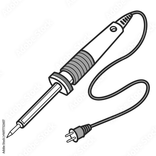 Soldering Iron Electronics Repair Tool Illustration