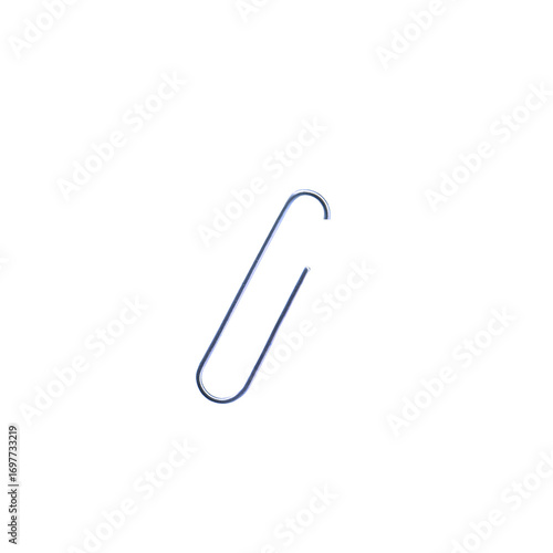 Blue Metal Paper Clip, Office Clip, Isolated PNG