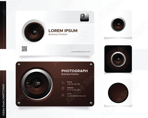 photography camera business card, photographer id card