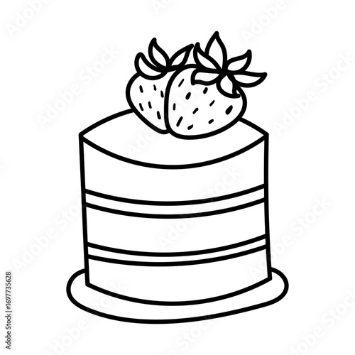 A Beautiful and Delicious Strawberry Cake Illustration Tailored for Desserts and Special Events