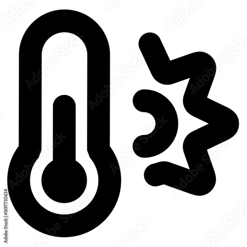 Dazzle line icon thermometer 