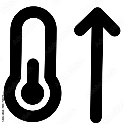 Dazzle line icon thermometer 