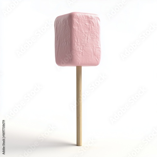 Marshmallow stick sweet snack for kids, isolated white