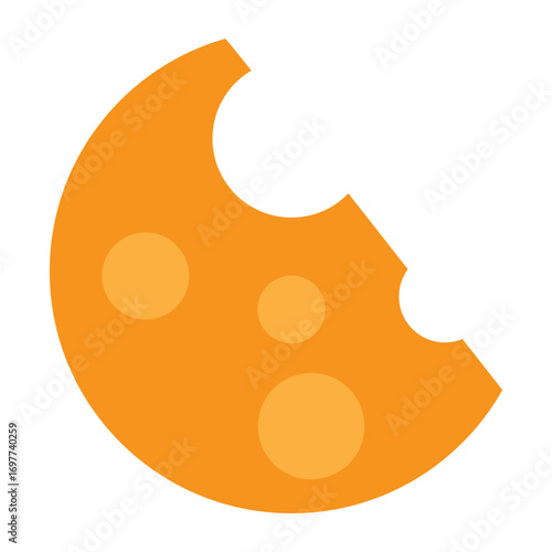 Cheese flat, triangular piece with holes vektor