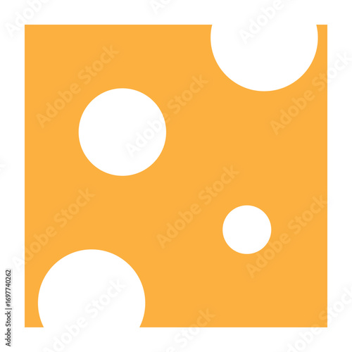 Cheese flat, triangular piece with holes vektor