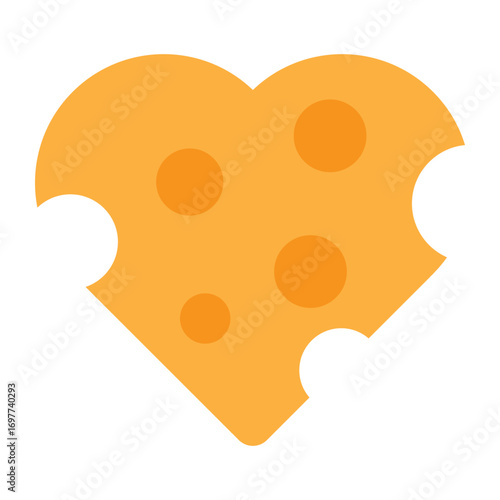 Cheese flat, triangular piece with holes vektor