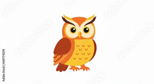 Wallpaper Mural Cartoon Owl Illustration, Bright and Cheerful Torontodigital.ca