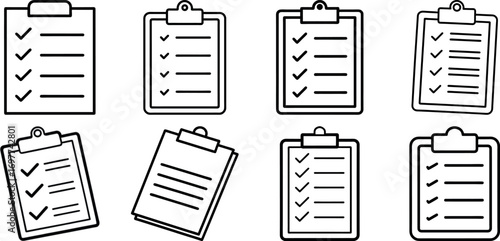Clipboard with checklist ticked Vector illustration.