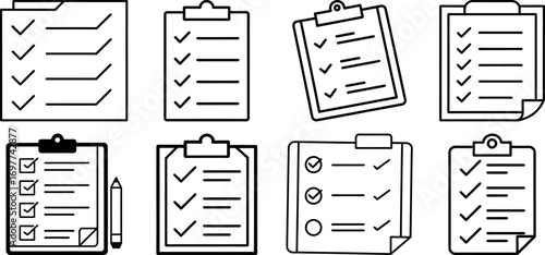 Checklist Clipboard Icon set