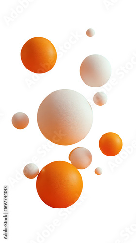Abstract design of orange and white spheres