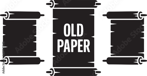 Old Paper Scroll Vector Illustration Ancient Parchment Document Isolated on Transparent Background