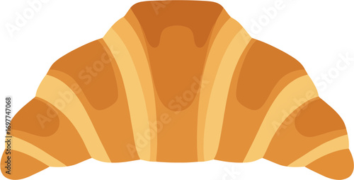 Simple Flat Graphic Croissant Pastry Bakery Breakfast Food Illustration