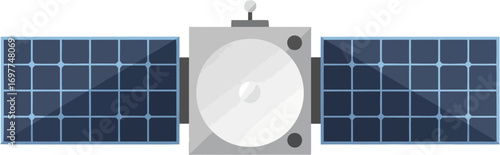 Flat Modern Style Satellite Detailed Illustration of Communication Technology
