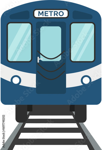 Flat Design Metro Subway Front View Public Transportation Illustration