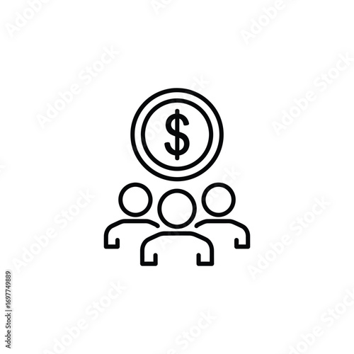Crowdfunding Campaign People Funding Dollar Coin, Raising Money Together