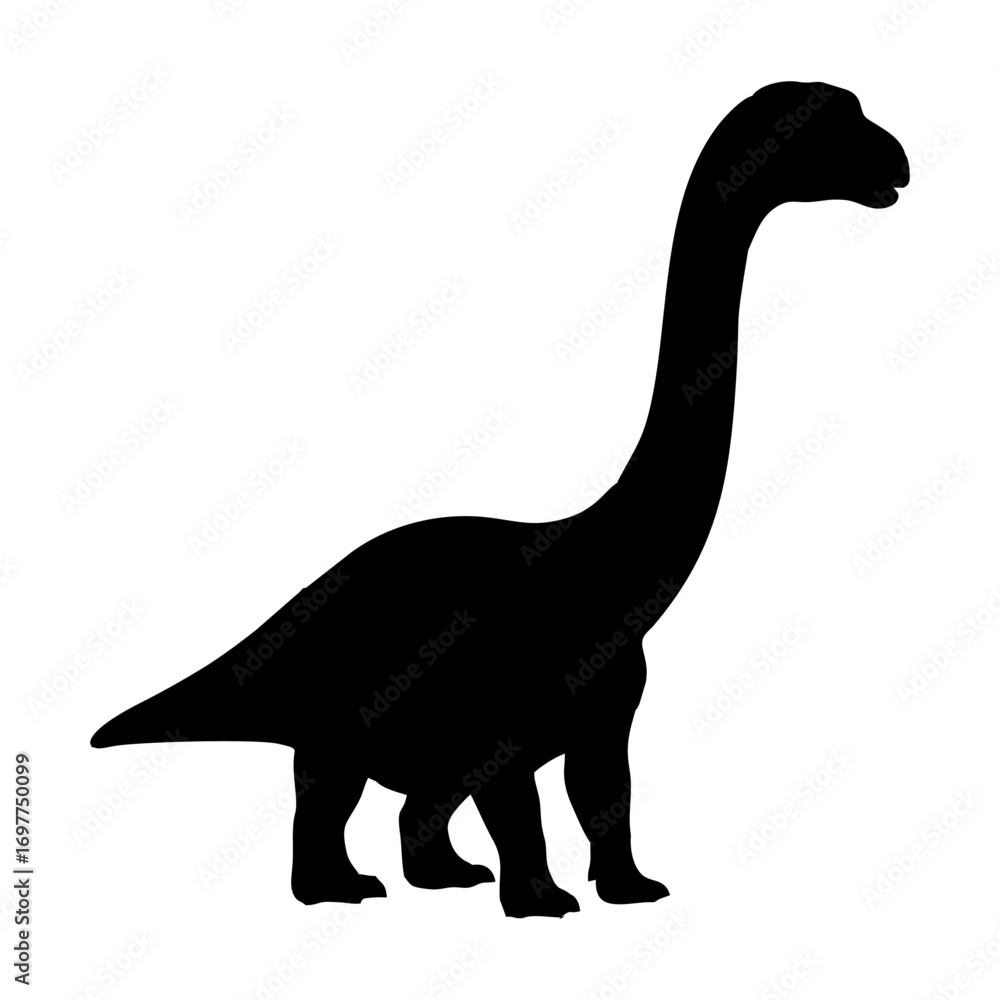 Fototapeta premium Silhouette of a Brachiosaurus Dinosaur