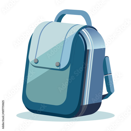 blue suitcase isolated on white