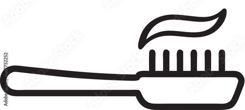 Minimalist Toothbrush Illustration Demonstrating Dental Care and Hygiene Promoting Healthy Oral Habits and a Fresh Clean Feeling