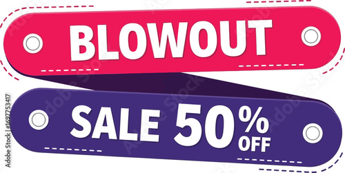 Exciting blowout sale with 50 percent off discount announcement