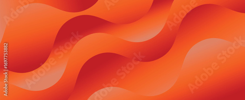 Orange red wavy abstract background vector