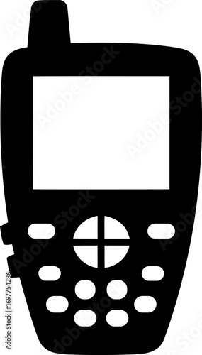Simple old style cell phone icon for communication