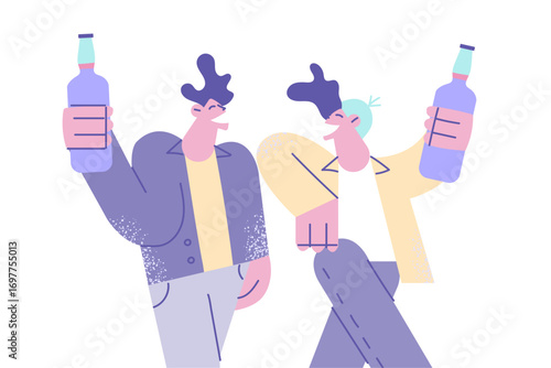 Having fun, male company concept