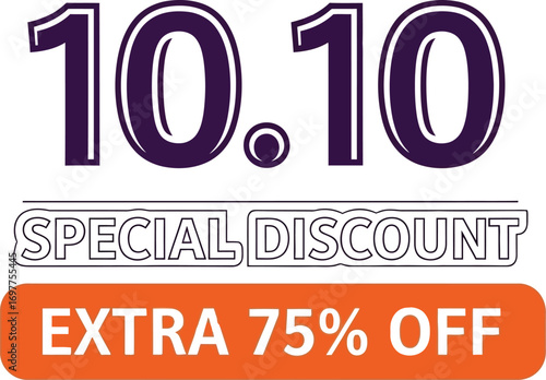 Special discount announcement for 10.10 sale with extra 75% off