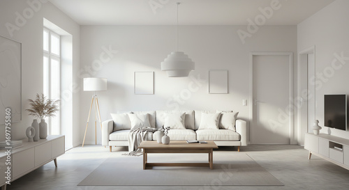 Wallpaper Mural Living room interior with couch and decor Torontodigital.ca