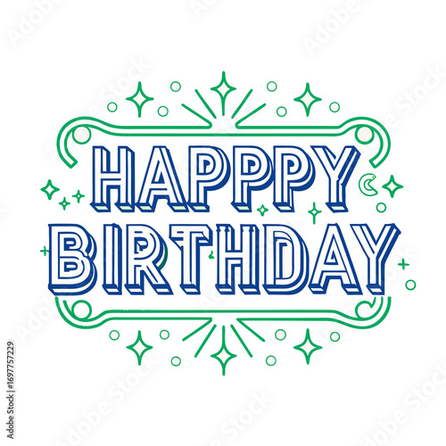 Photography vector illustration of a happy birthday card