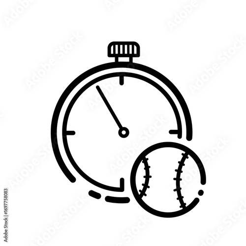 Baseball stopwatch icon - vector icon