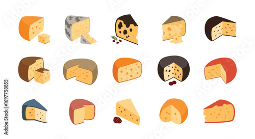Collection of delicious cheese varieties representing a gourmet food experience