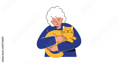 A loving person holding their beloved orange cat close