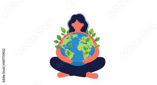 Mother earth caring for a growing world embracing nature's future