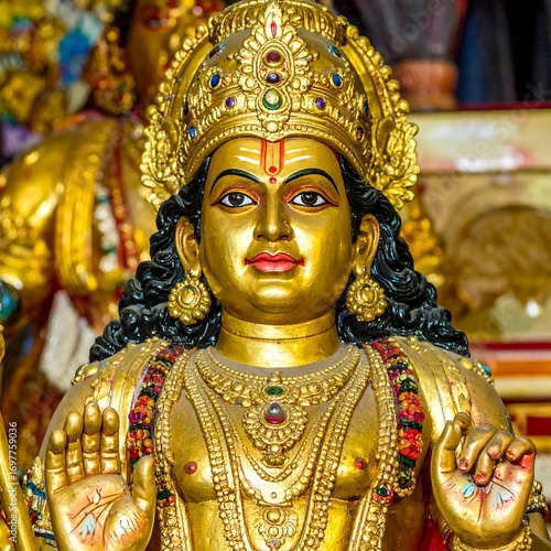 Golden deity, intricate details