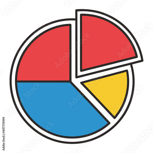 A colorful pie chart illustration showing data segmentation analysis for business growth and financial planning insights