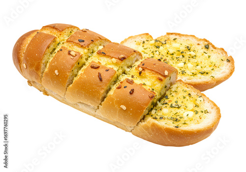 Delectable Garlic Bread A Culinary Delight isolated on transparent background