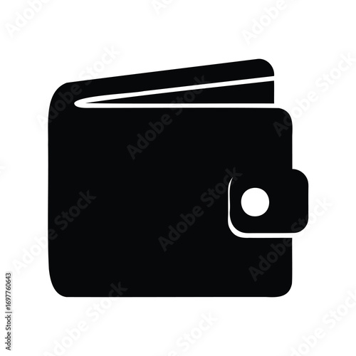 Black blockchain wallet icon digital currency security and finance symbol