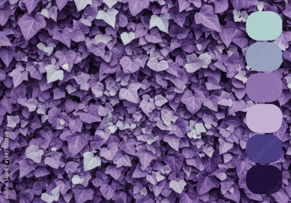 Obraz premium Vibrant purple ivy leaves creating a natural texture.