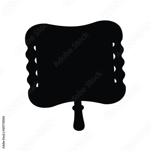 Simple black silhouette of a dna crispr gene editing icon with a stem