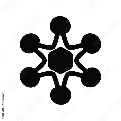 Abstract networked system icon symbolizing decentralized data and distributed ledger technology concepts